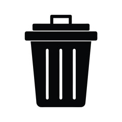 trash can icon black silhouette 