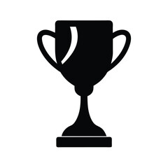 trophy cup icon black silhouette