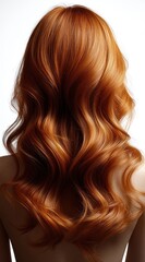 Fototapeta premium Beautiful, auburn, wavy tresses flowing gracefully.