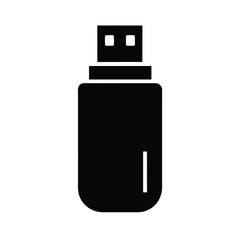 USB flash drive icon black silhouette