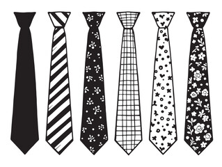 Skinny tie minimalist vector for formal menswear design collection
