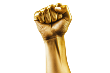 Golden fist raised in protest (1)