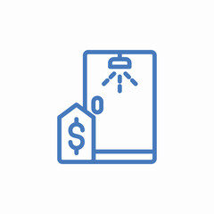 price tag shower icon sign vector