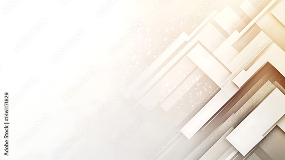 Poster abstract geometric background with light beige and brown tones subtle gradients and soft sparkling p