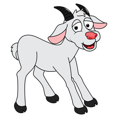Cute Goat Animal Cartoon