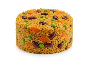 Delicious and visually appealing rice salad stack with fresh vegetables