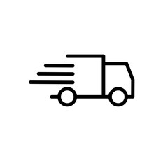 Isolated Black Truck or car Vector Icon