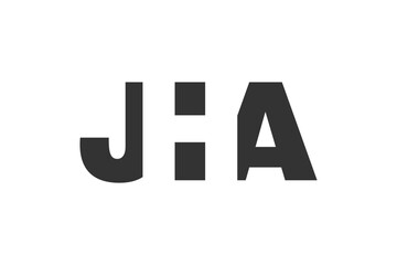 JHA logo design. Initial letter J H A bold font style for tech startups, consulting, corporate branding. Creative company name, headlines typography identity, trendy logotype.