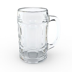 Empty glass beer mug