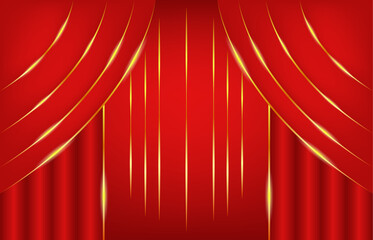 Red gold gradient curtain luxury background