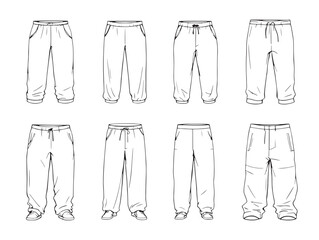 Minimalist Yoga Pants Men Line Art for Modern Illustrations