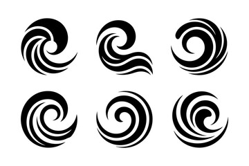 Abstract swirls waves vector design graphic set