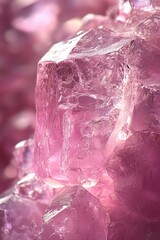 Fototapeta premium Close-up view of multifaceted, pink crystal formations.