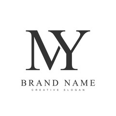 MY trendy logotype template. Initial letter m and y classic font style. Creative logo for company name or identity.