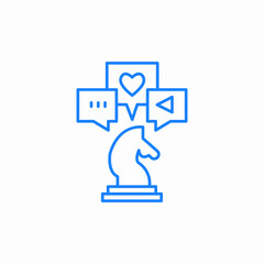 chess pieces speech bubbles icon sign vector