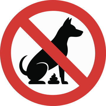 recommend clip art: No dog waste sign vector silhouette illustration. Dog poop prohibition symbol. Dog waste control icon. No pet waste sign design
