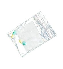 pills in blister pack on transparent background