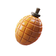 Orange Hand Grenade 3D Render Cartoonish Style