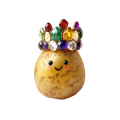 Happy Potato King with Gemstone Crown