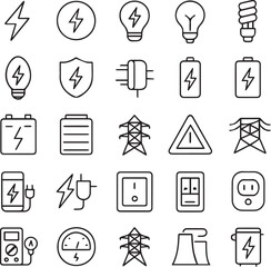 Fototapeta premium set of electric icons