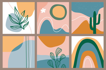 Modern abstract cover set, minimal cover design. Colorful geometric background, vector illustration.