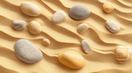 Sand texture background with stones