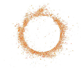 round pepper powder isolated on white