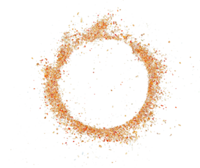 round pepper powder isolated on white