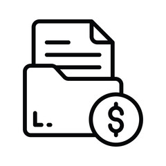 A well crafted line style icon of finance folder