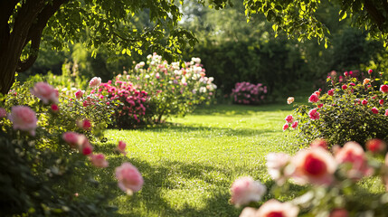 Picnic set in the heart of the English countryside. Vintage lace, wicker baskets, floral arrangements, and delicate tea sets create an atmosphere of nostalgic romance