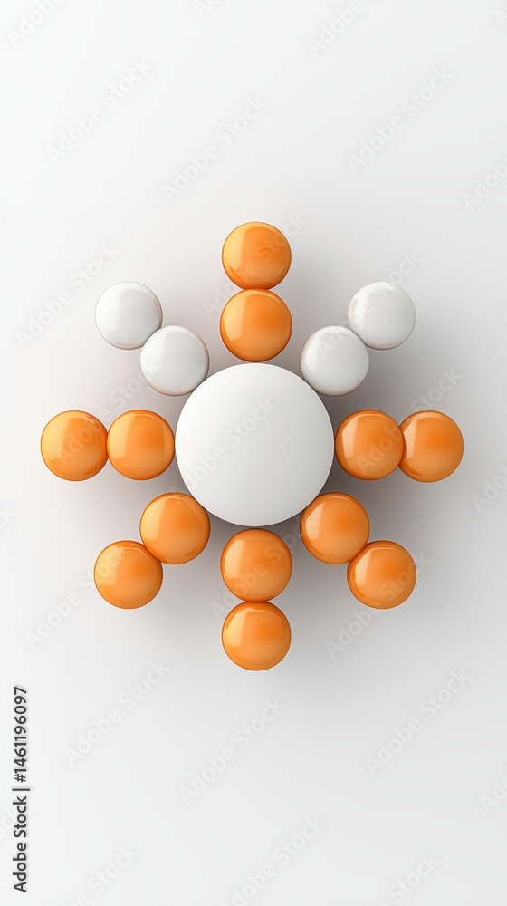 Poster abstract geometric sphere structure abstract geometric sphere structure ball render composition atom