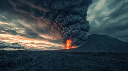 Volcanic eruption powerful natural event