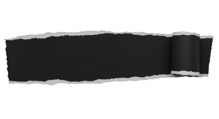 Ripped black paper with curled edge