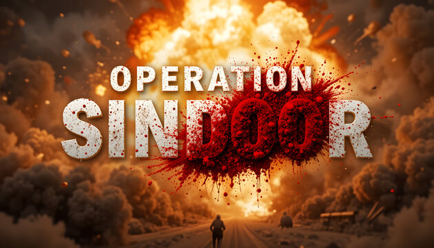 Operation sindoor poster with blasts in the background