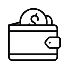Here is a latest outline style icon showing money wallet