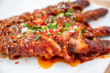 South korea food. Grilled Whole Octopus
