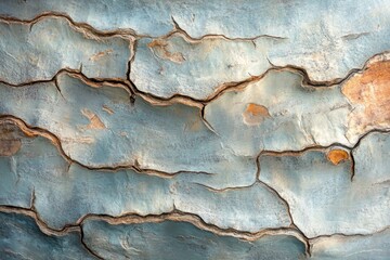 Obraz premium Textured surface of a tree's bark with intricate cracks.