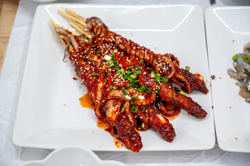 South korea food. Grilled Whole Octopus