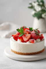 cheesecake with strawberries