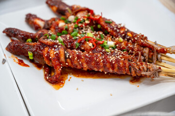 South korea food. Grilled Whole Octopus