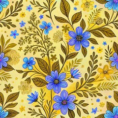 Seamless vector floral pattern with spring flowers for textile design and wallpaper decoration