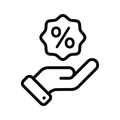 A captivating line style icon of discount offer