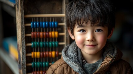 Child with abacus