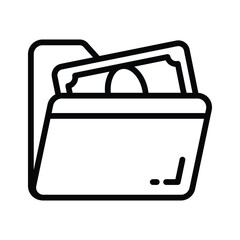 Download our premium line style icon of finance file