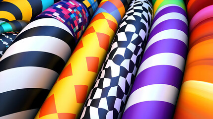 Obraz premium Abstract Colorful Geometric Tube Patterns