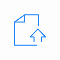 document arrow up icon sign vector