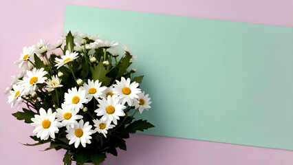 Contemporary Trendy Flat Lay of Mother’s Day Gifts and Flowers in soft pastel tones — ideal for seasonal marketing, ads, and web design