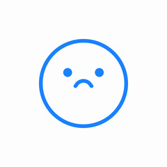 frowning face icon sign vector
