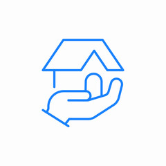 hand holding house icon sign vector