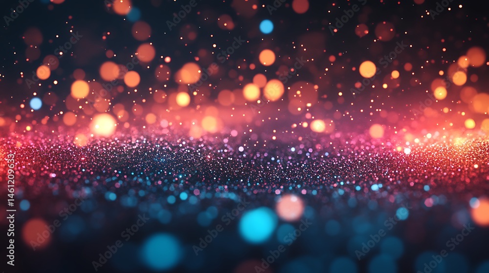 Poster abstract glittering background with bokeh lights shimmering particle dust glitter texture festive ce
